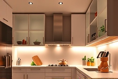 Bright kitchen with under cabinet LED lighting